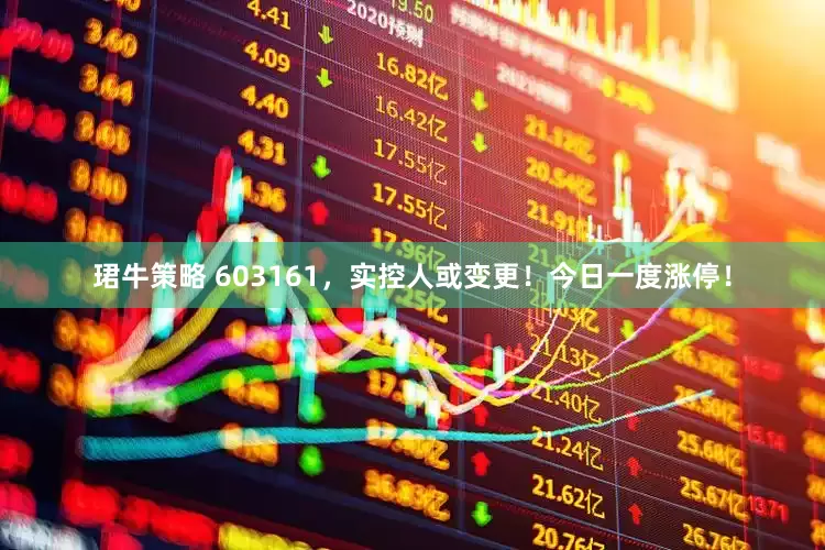 珺牛策略 603161，实控人或变更！今日一度涨停！